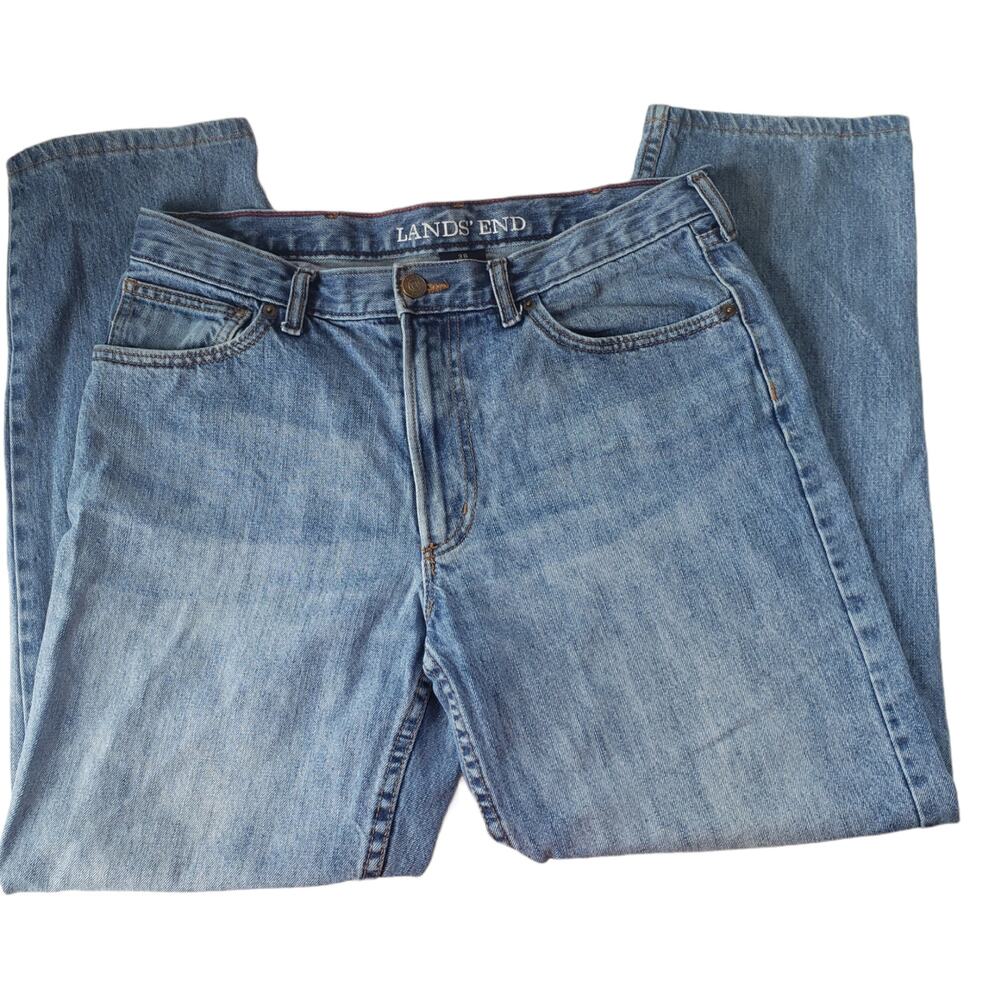 Lands' End Mens Jeans Size 36 Traditional Fit Denim Pants Straight Leg 5 Pocket
